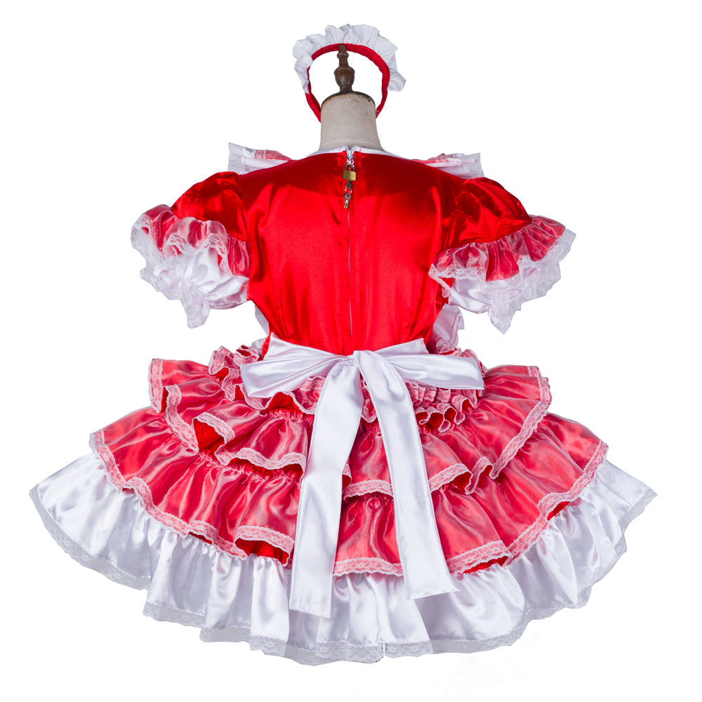red satin dress G2120