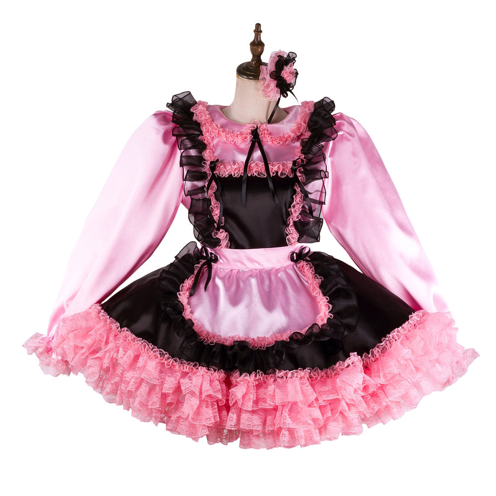 pink satin dress G2121