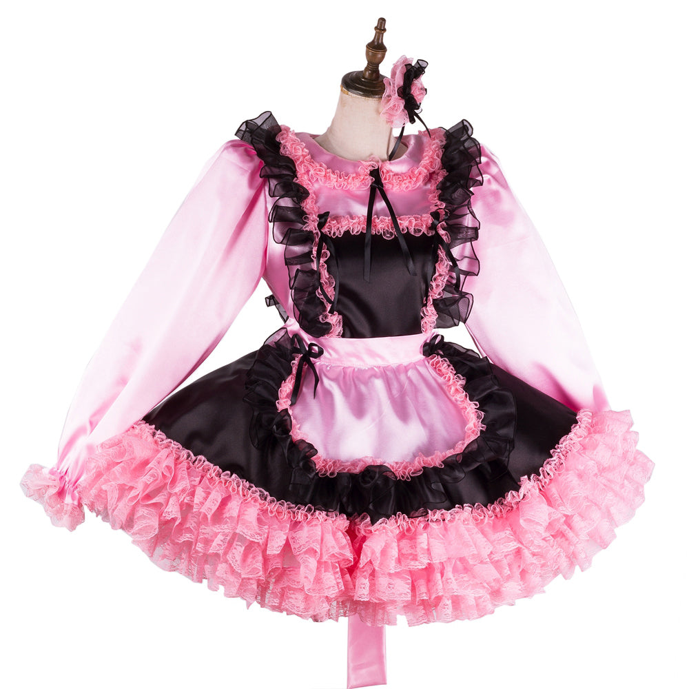 pink satin dress G2121