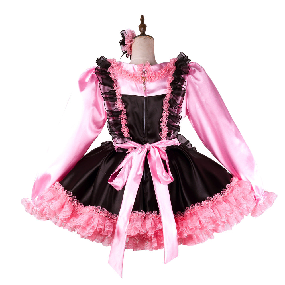 pink satin dress G2121