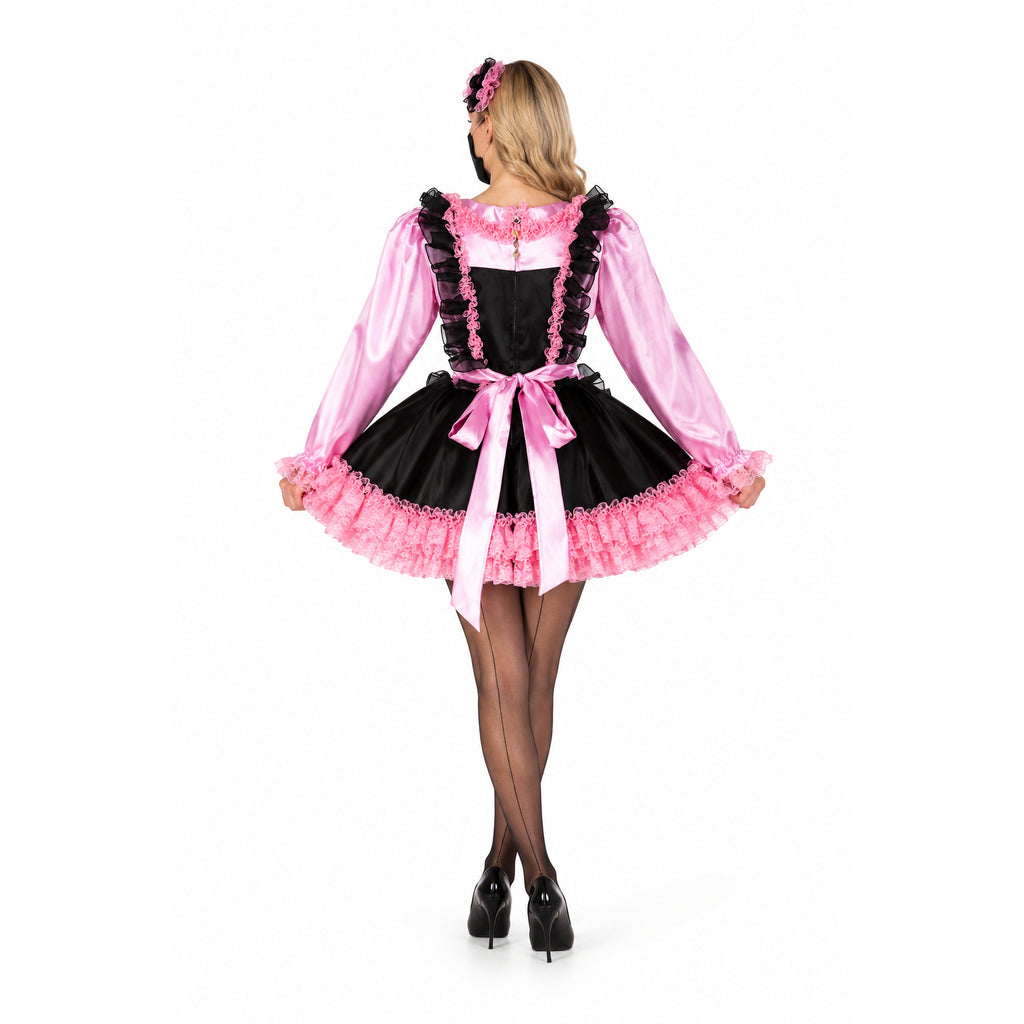 pink satin dress G2121