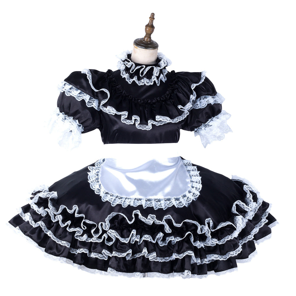 black satin dress G2123