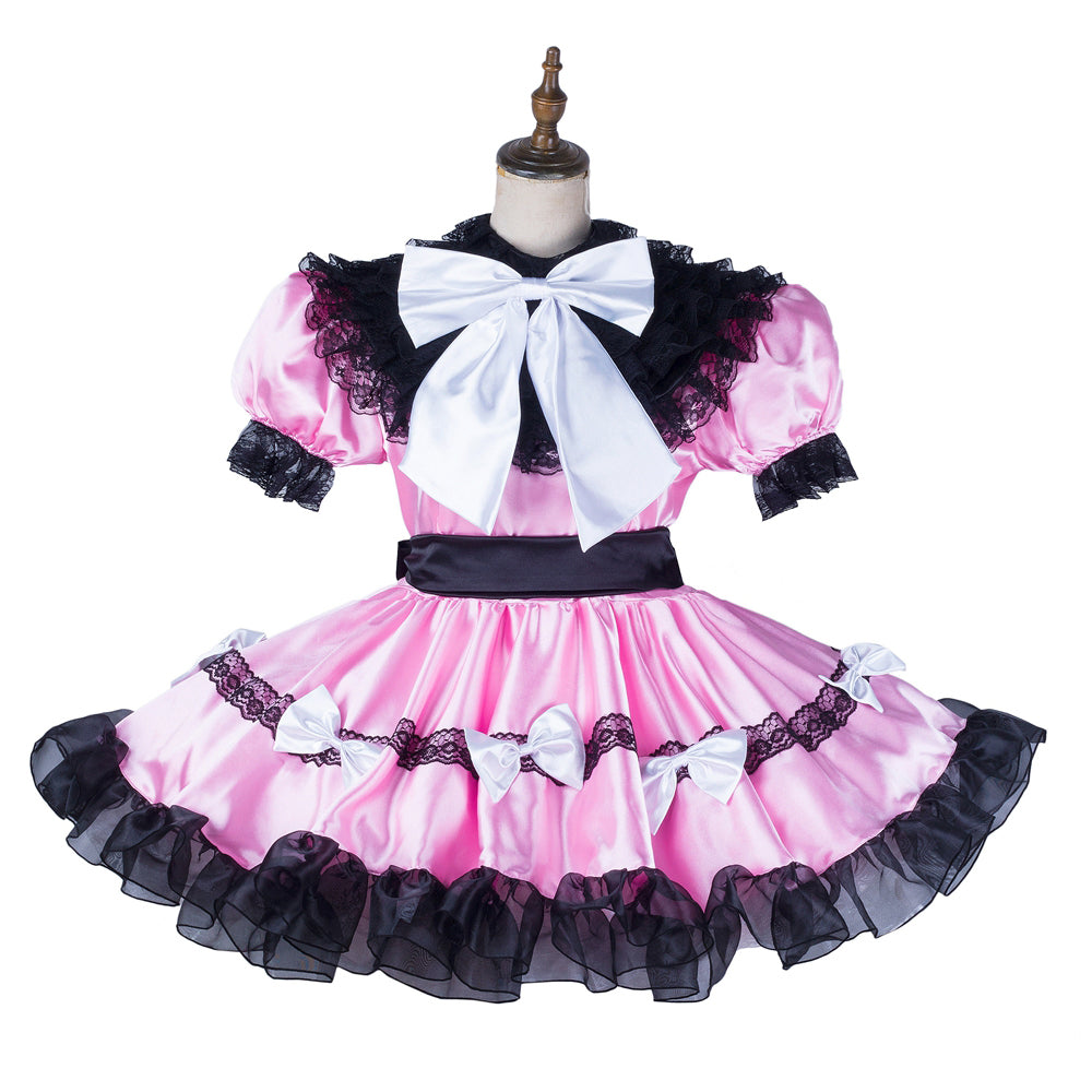 pink satin dress G2124
