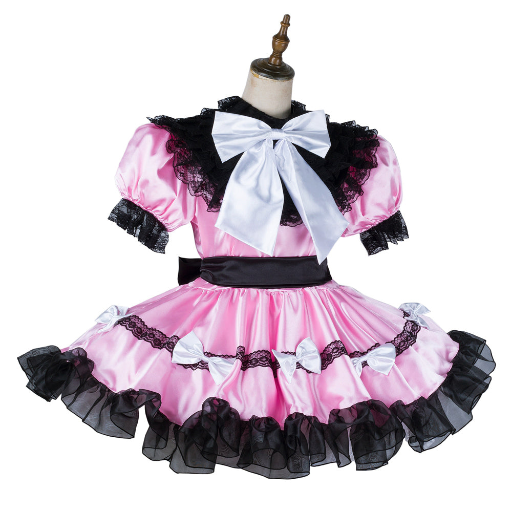 pink satin dress G2124