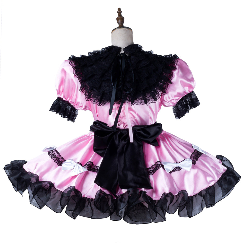 pink satin dress G2124