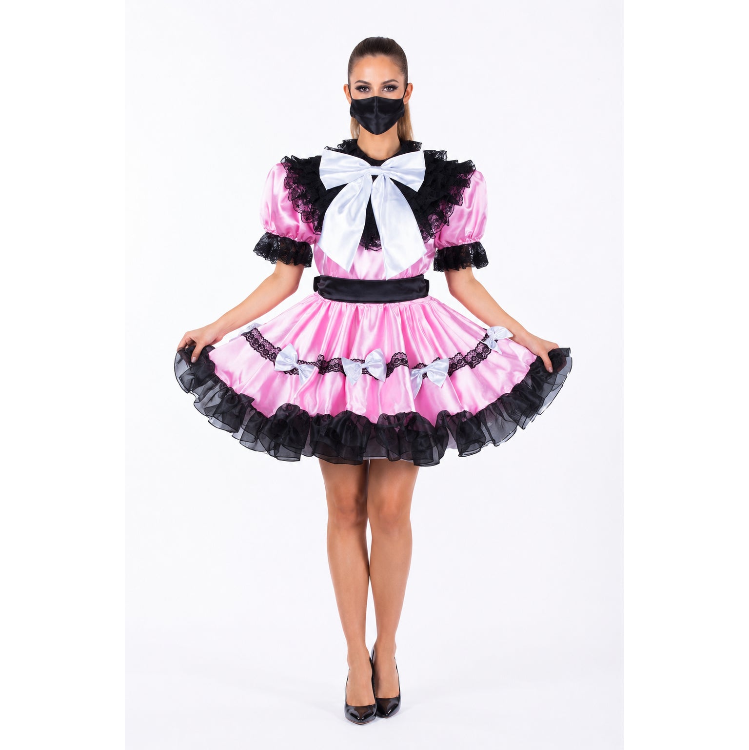 pink satin dress G2124