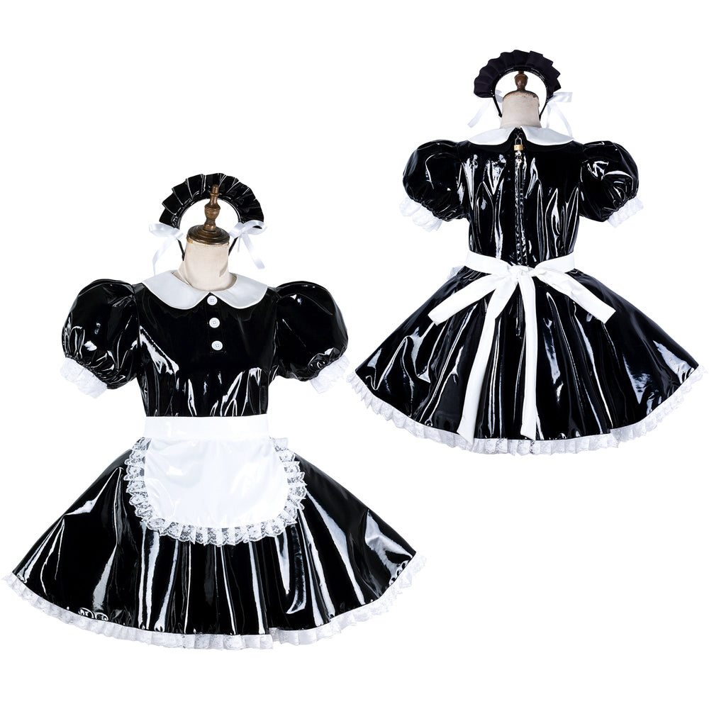 black thin pvc dress G2125