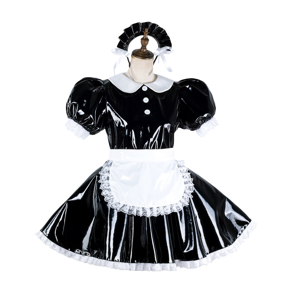 black thin pvc dress G2125
