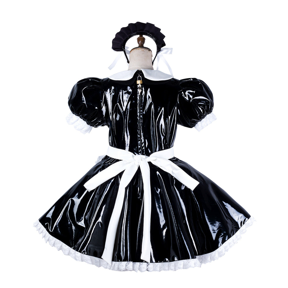 black thin pvc dress G2125