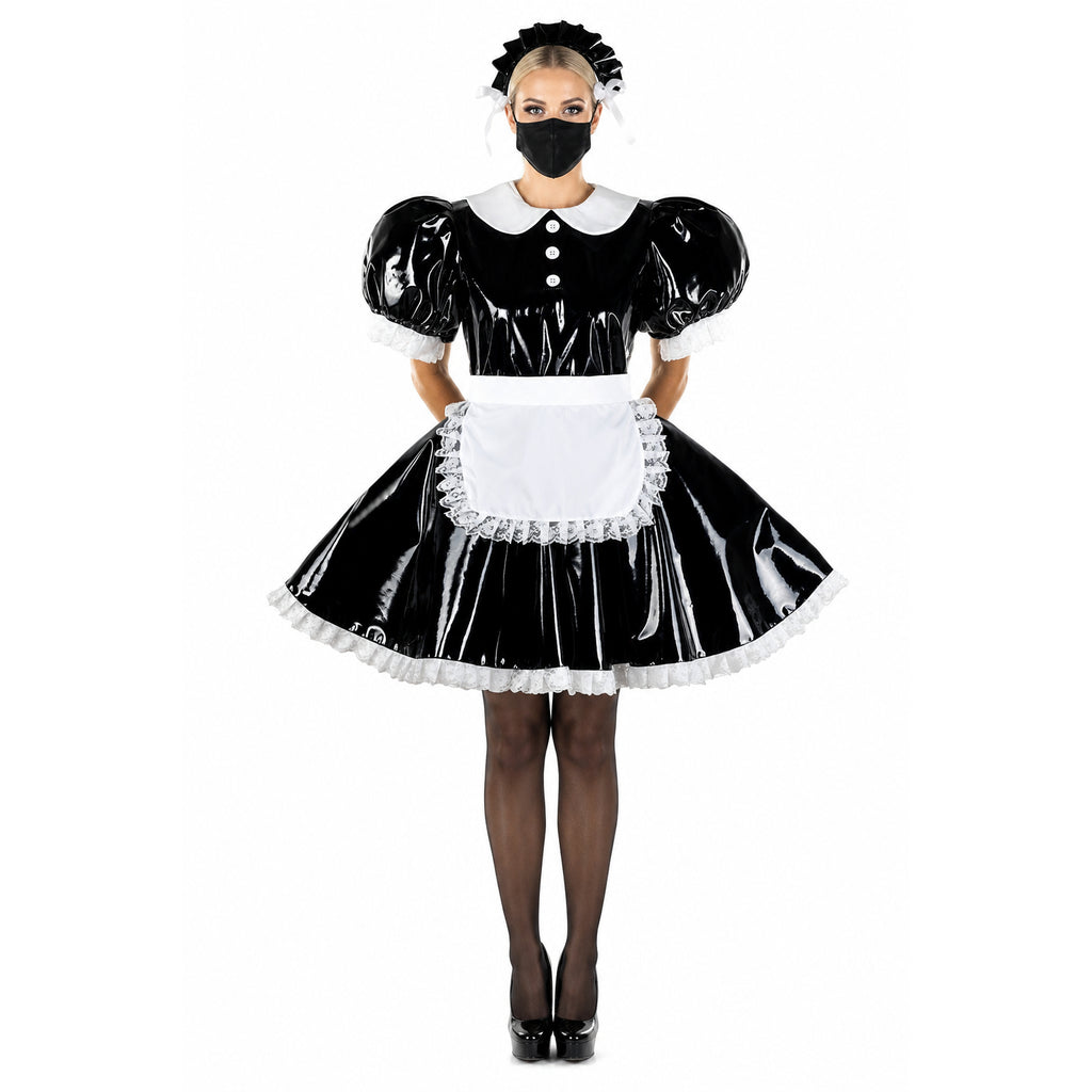 black thin pvc dress G2125