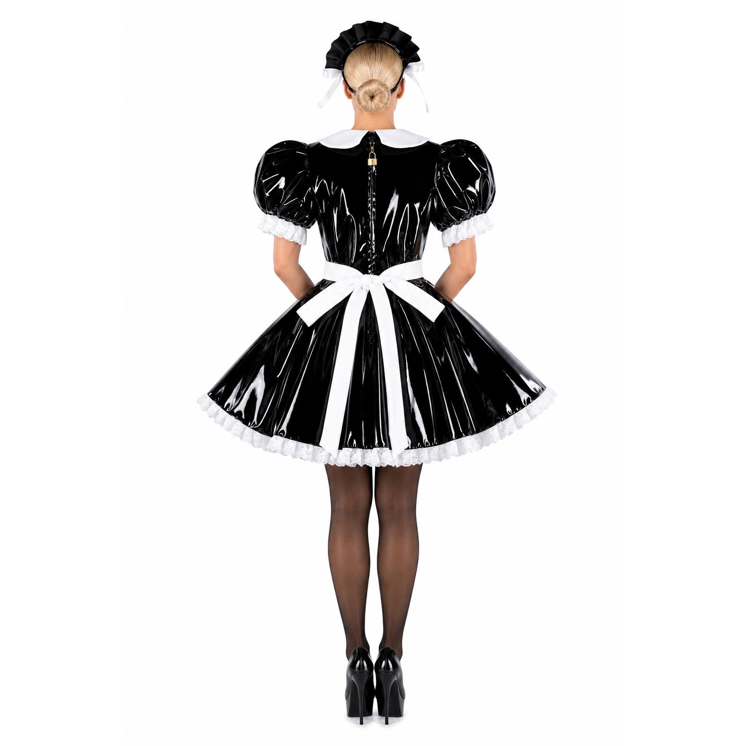black thin pvc dress G2125