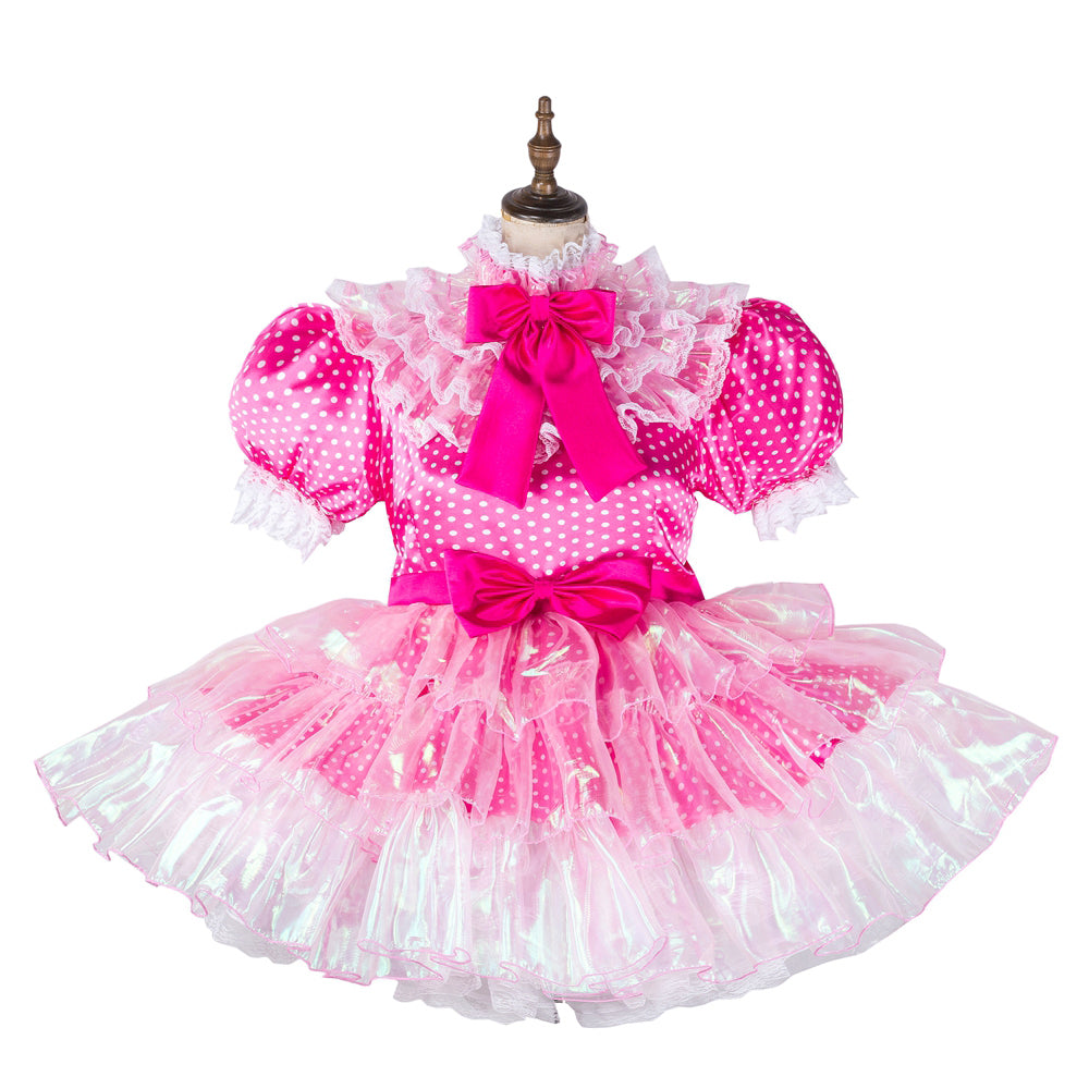 hot pink satin dress G2126