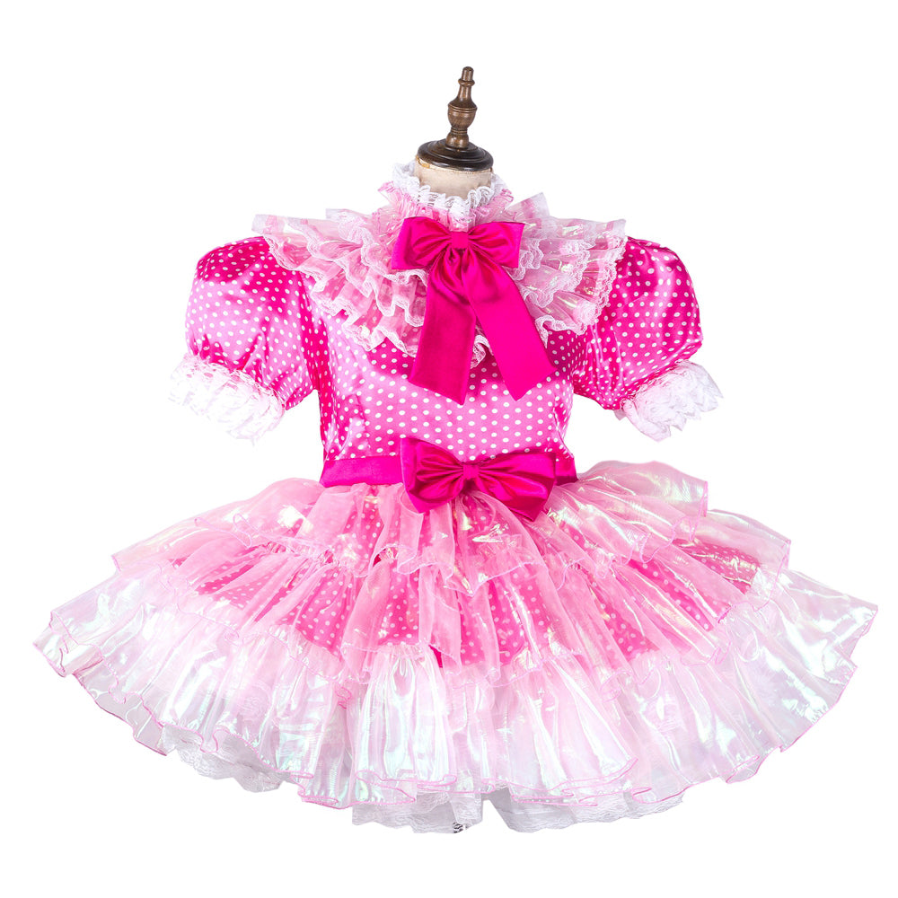 hot pink satin dress G2126