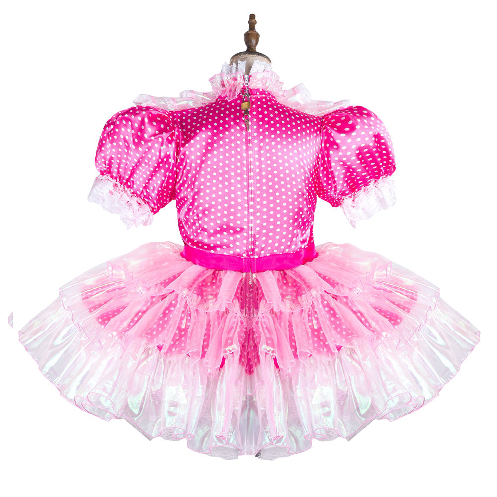 hot pink satin dress G2126