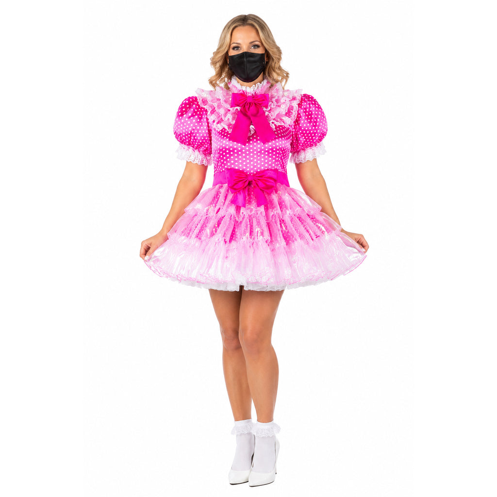 hot pink satin dress G2126