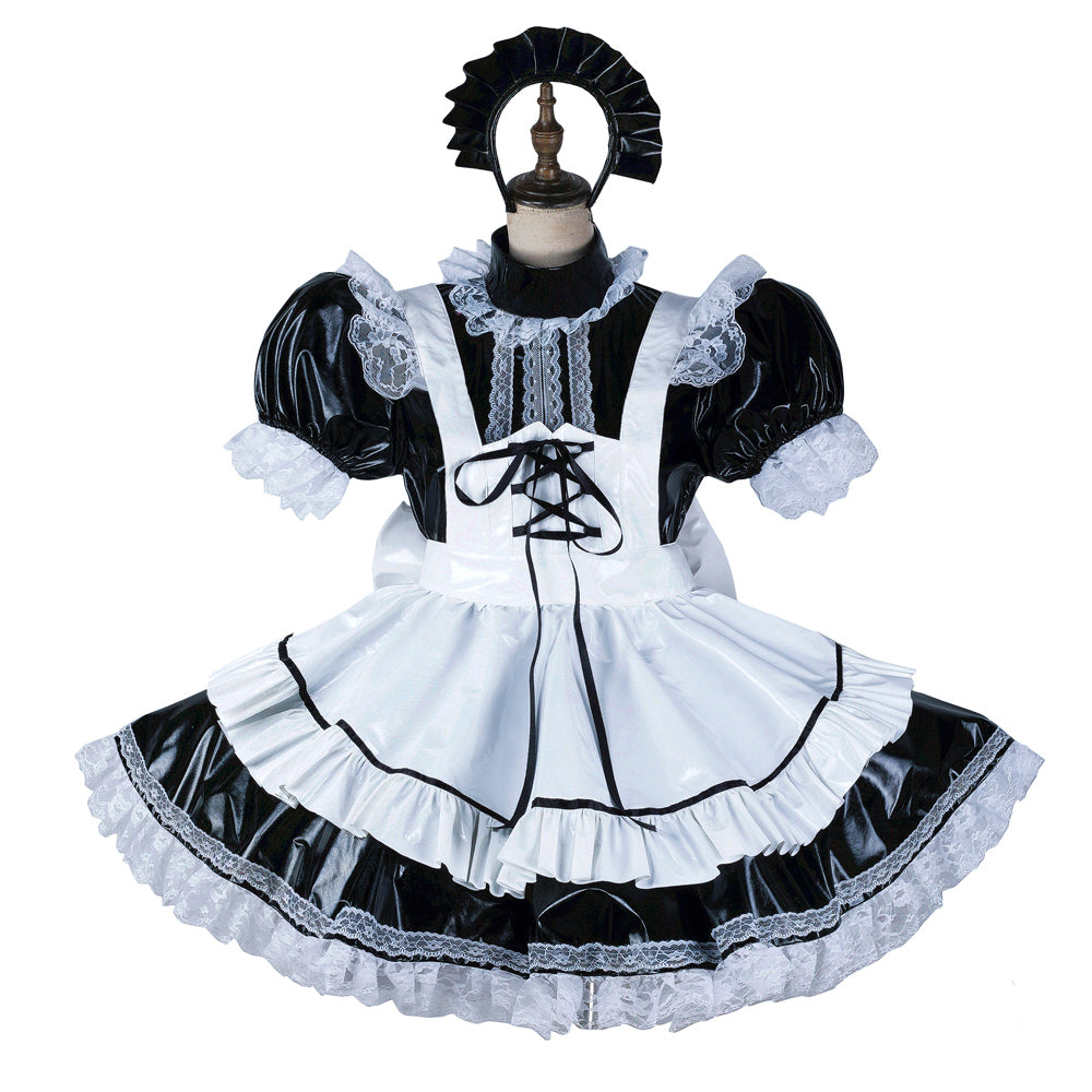 black thin pvc dress G2127