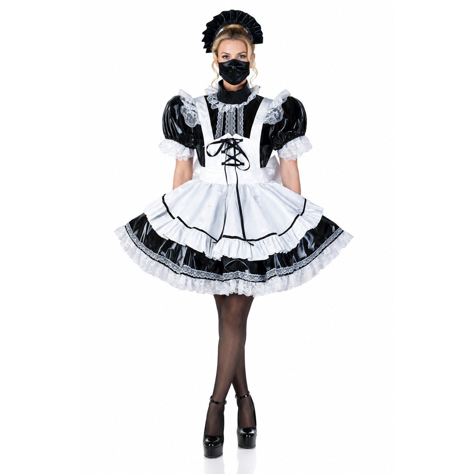 black thin pvc dress G2127