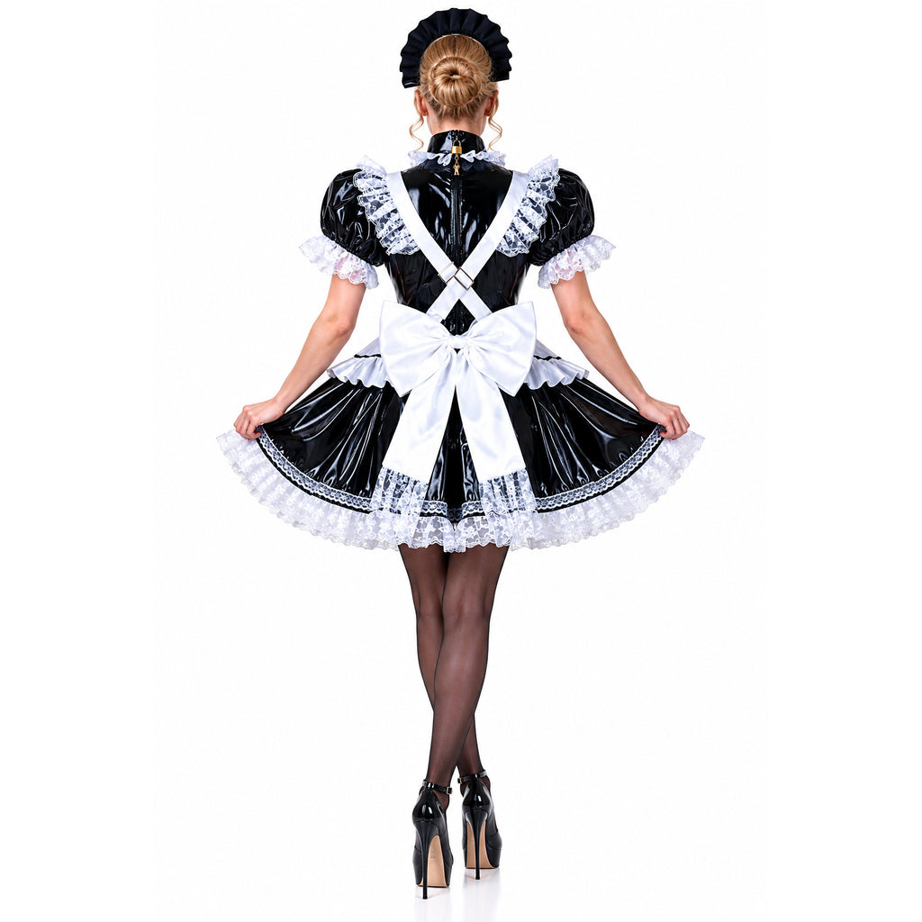black thin pvc dress G2127