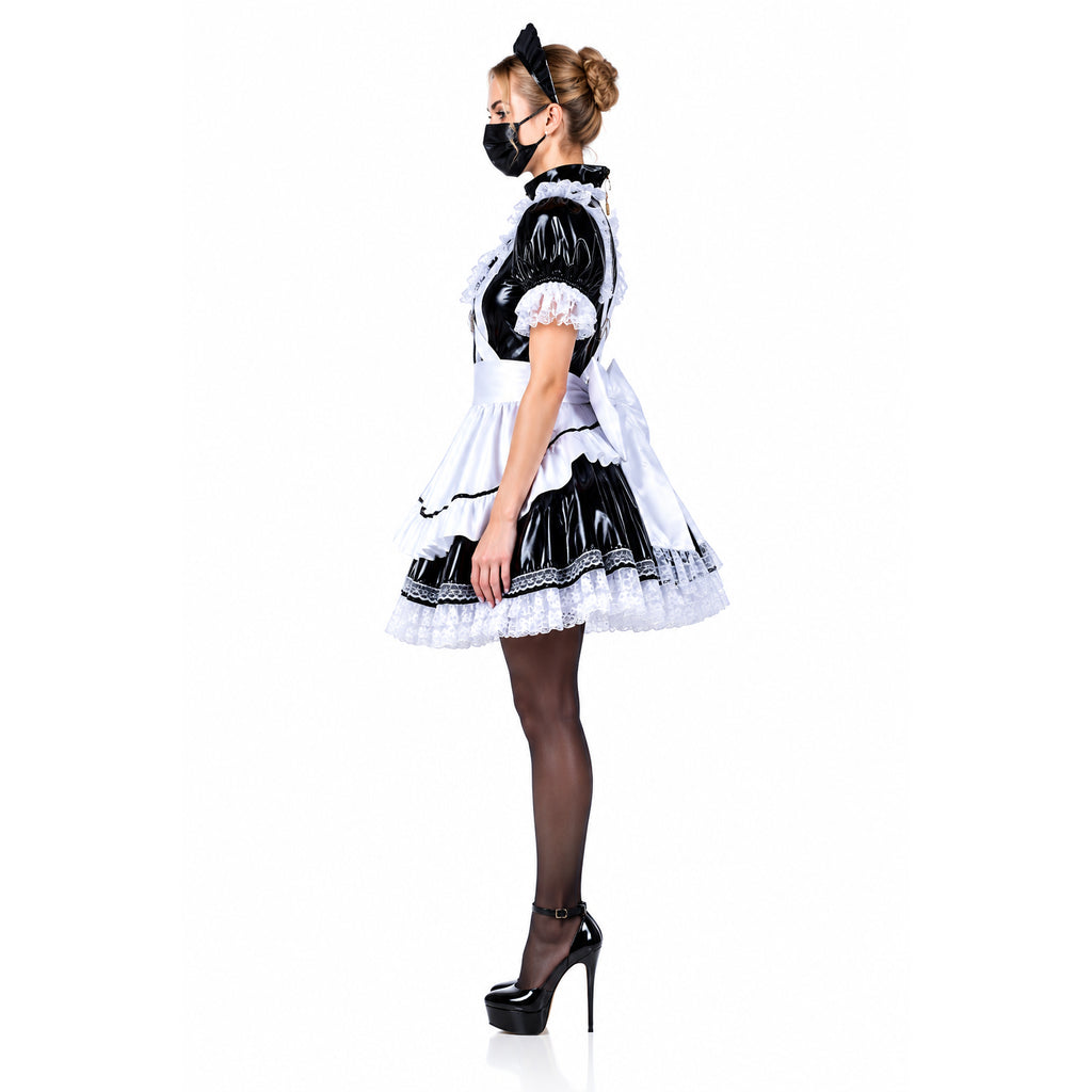 black thin pvc dress G2127