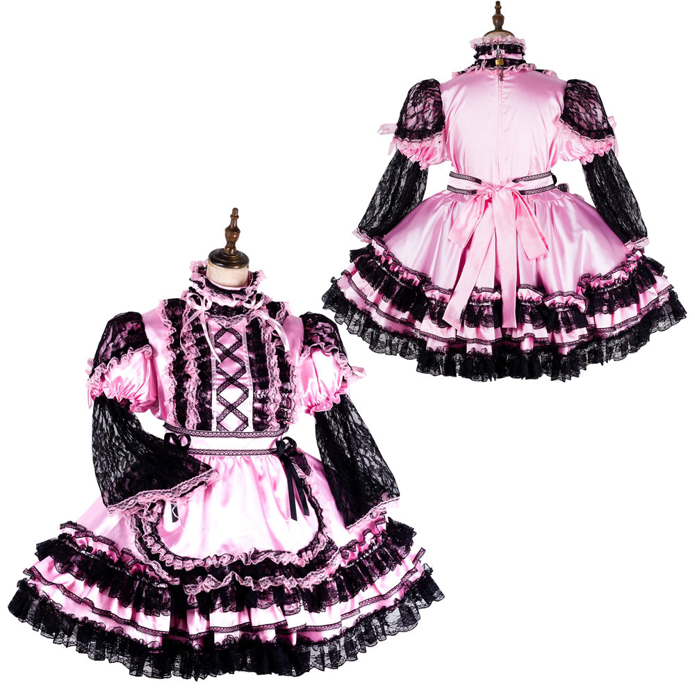 pink satin dress G2130