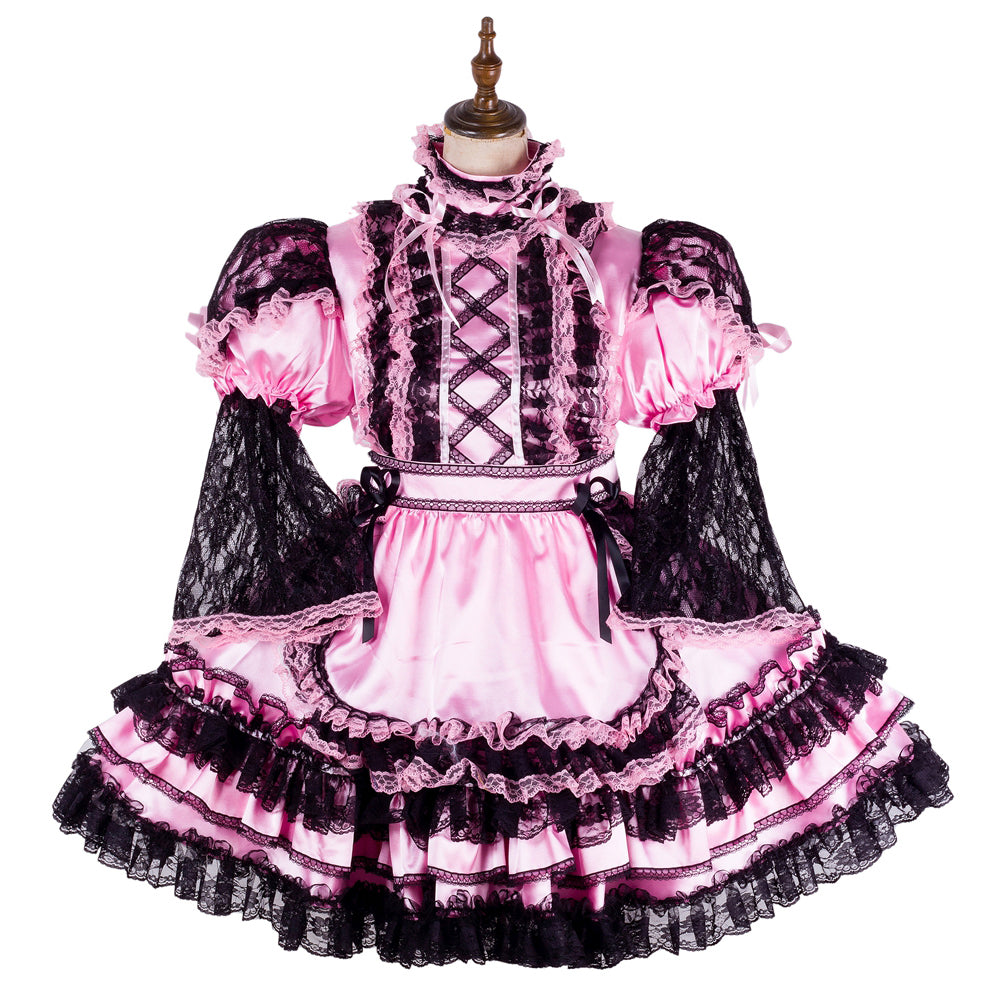 pink satin dress G2130