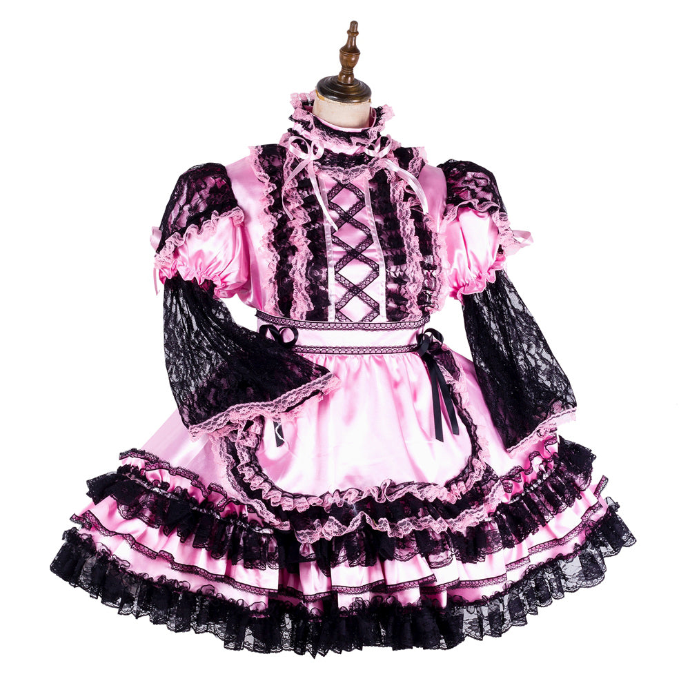 pink satin dress G2130