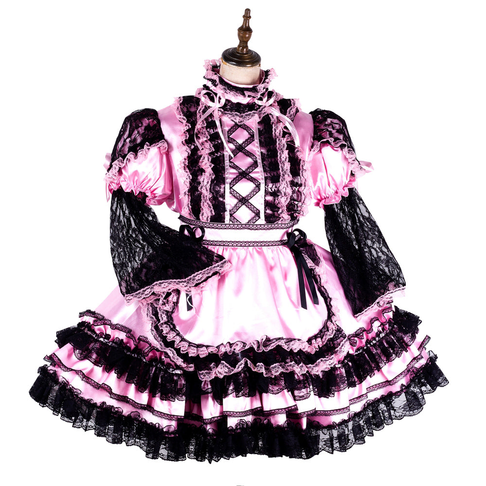 pink satin dress G2130