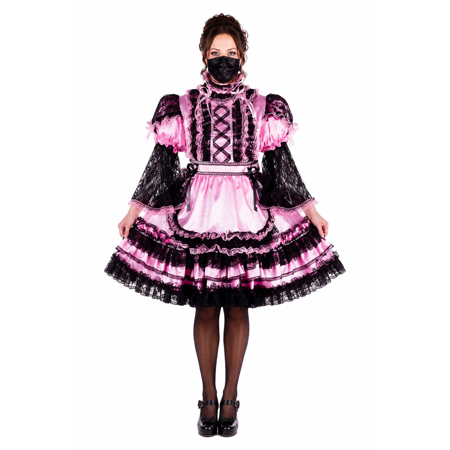 pink satin dress G2130
