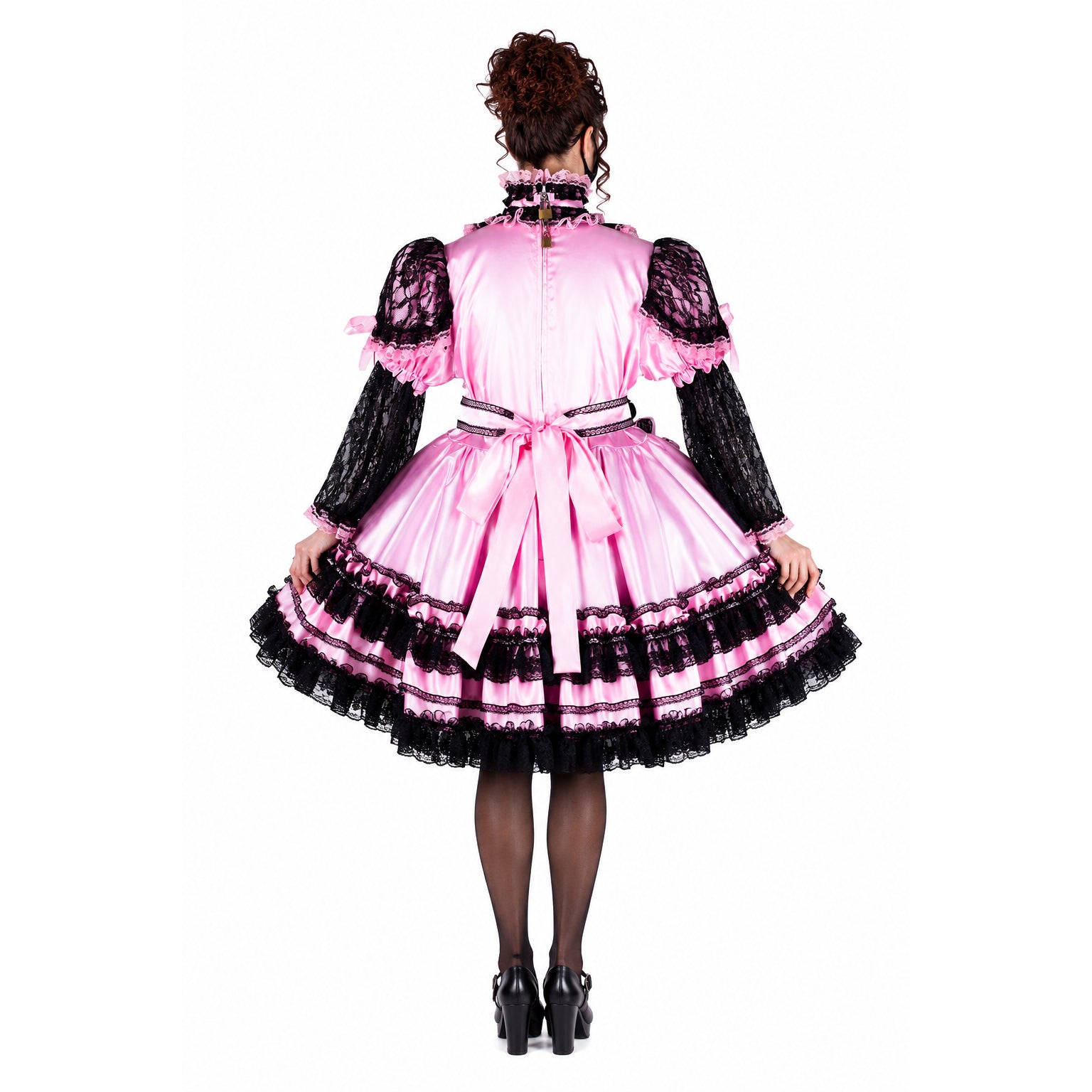 pink satin dress G2130