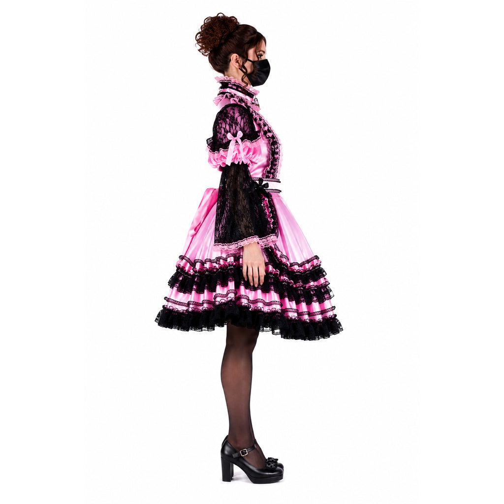 pink satin dress G2130