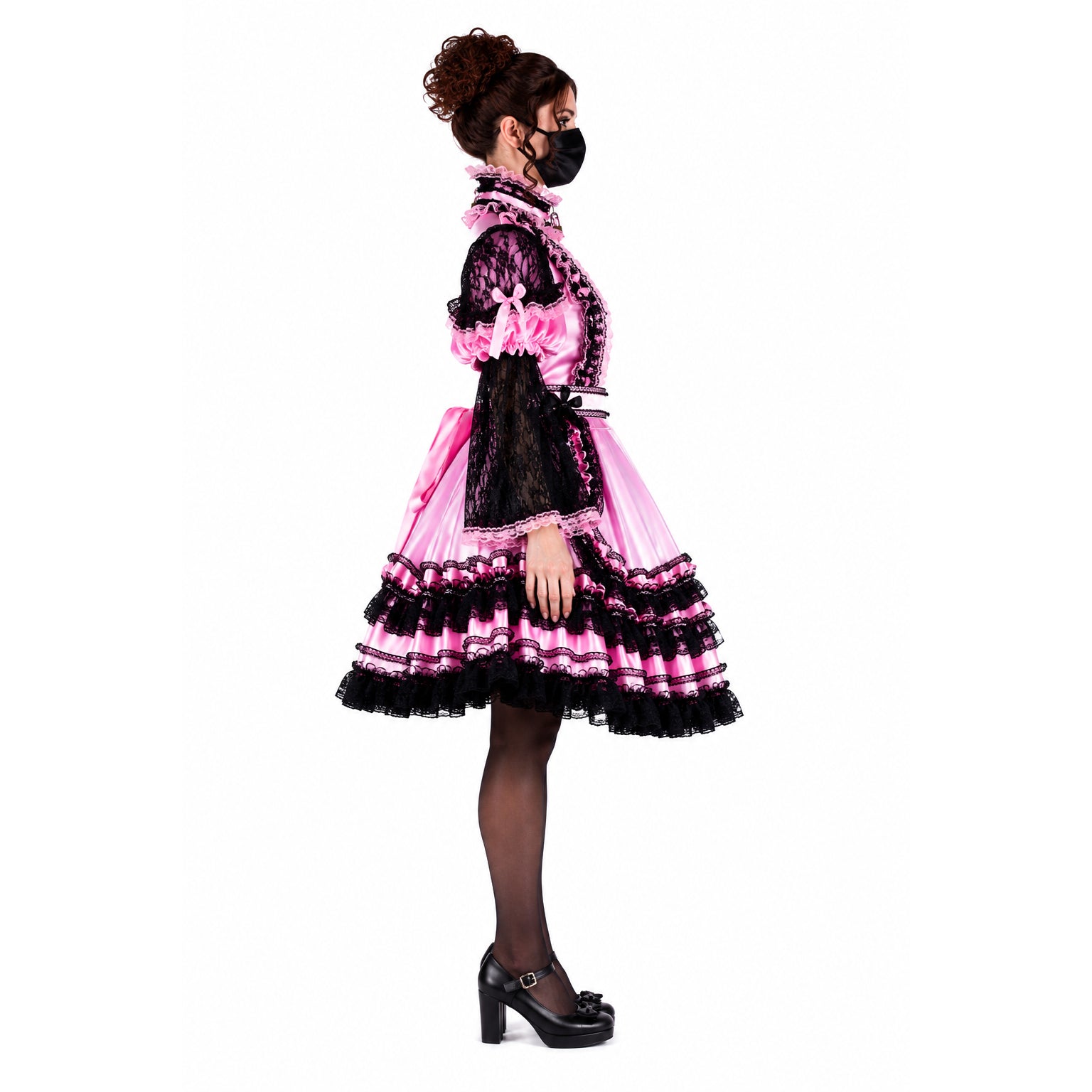 pink satin dress G2130