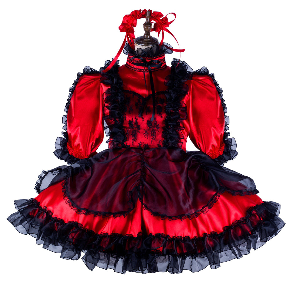 red satin dress G2131