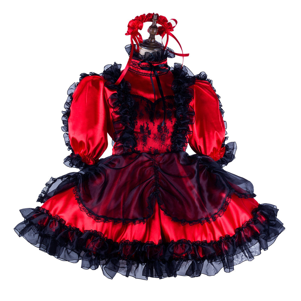red satin dress G2131