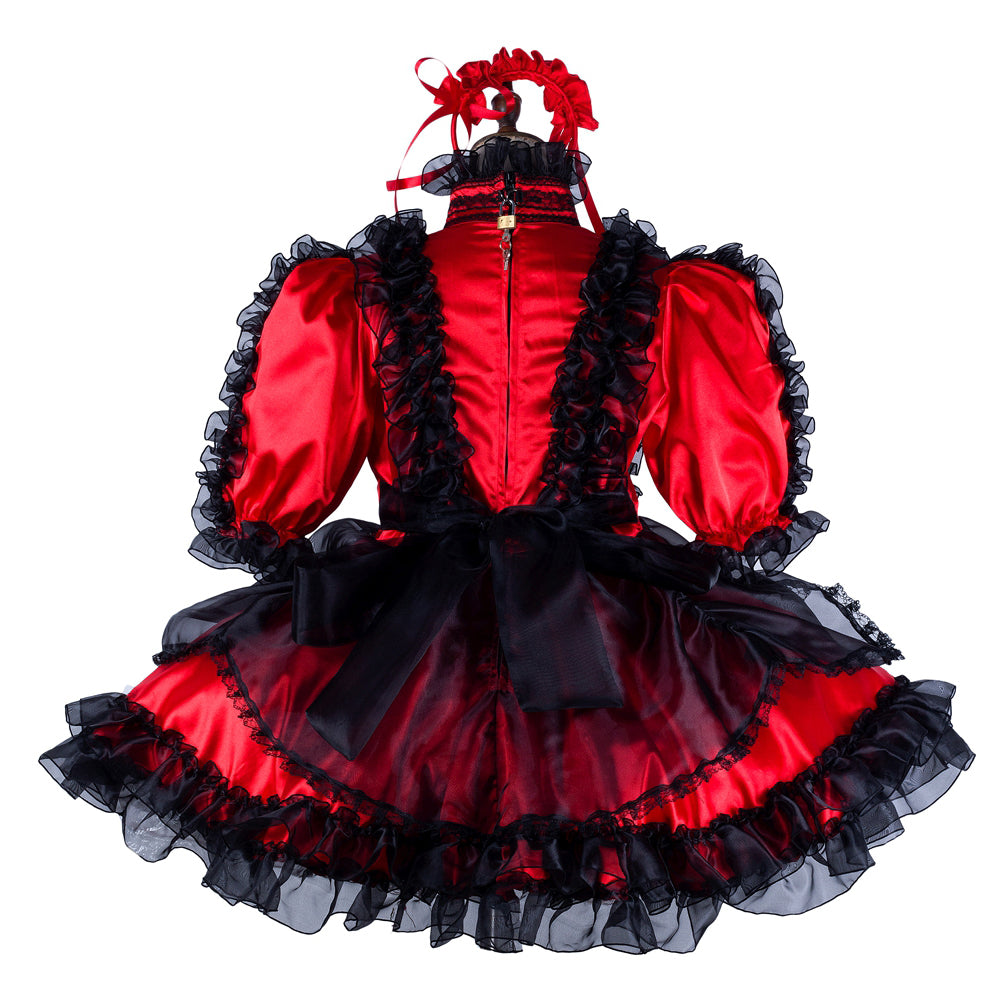 red satin dress G2131