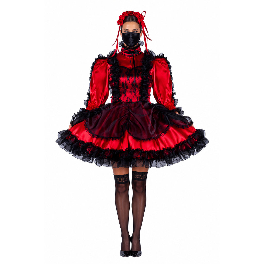 red satin dress G2131