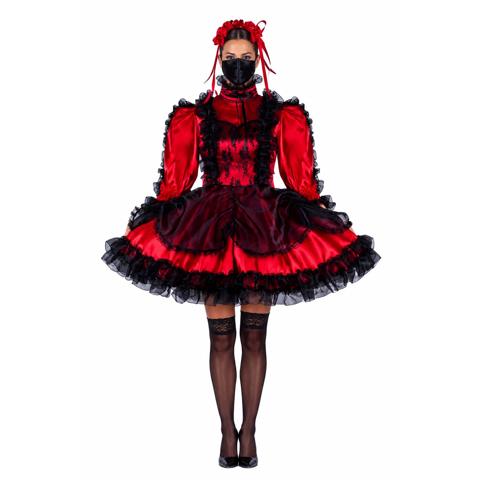red satin dress G2131