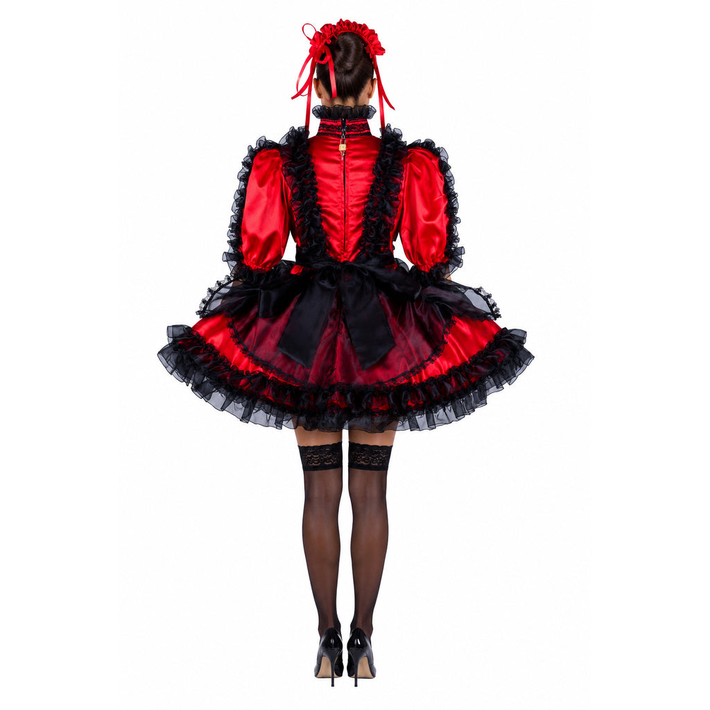 red satin dress G2131