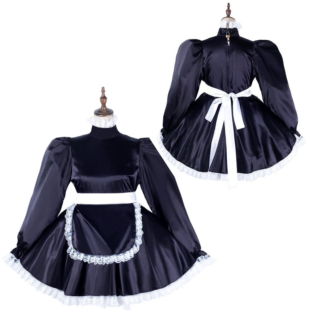 black satin dress G2133