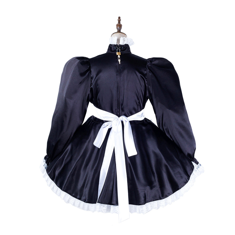 black satin dress G2133