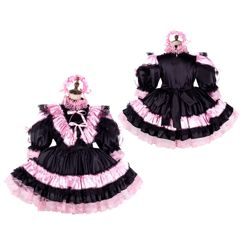 black satin dress G2134