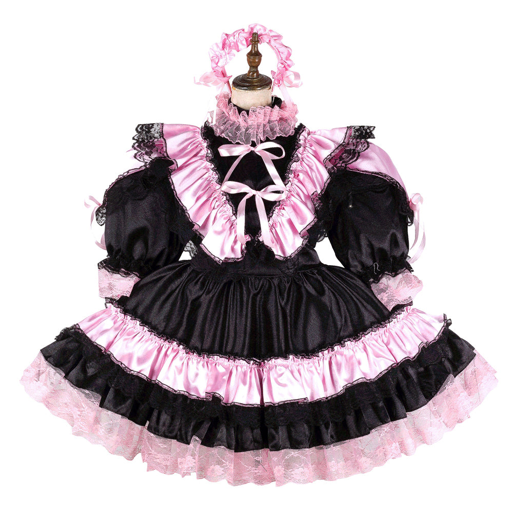 black satin dress G2134