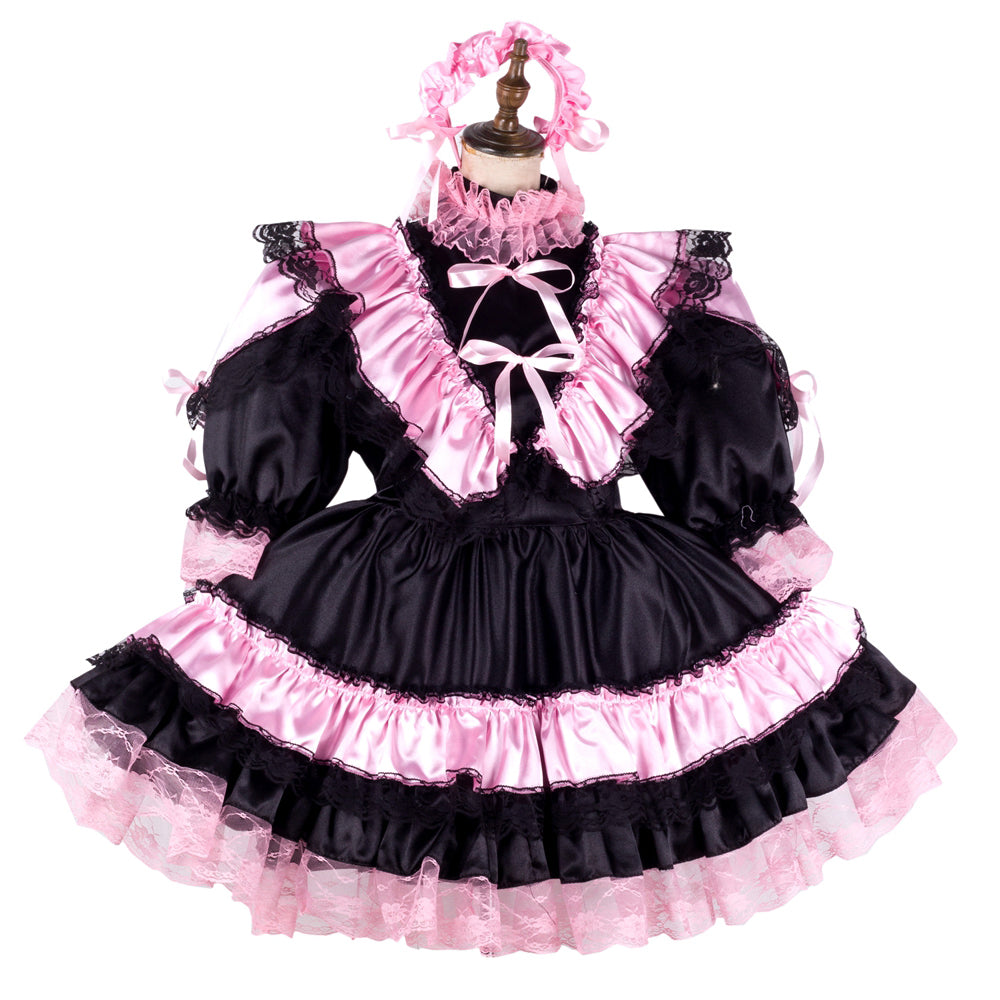 black satin dress G2134