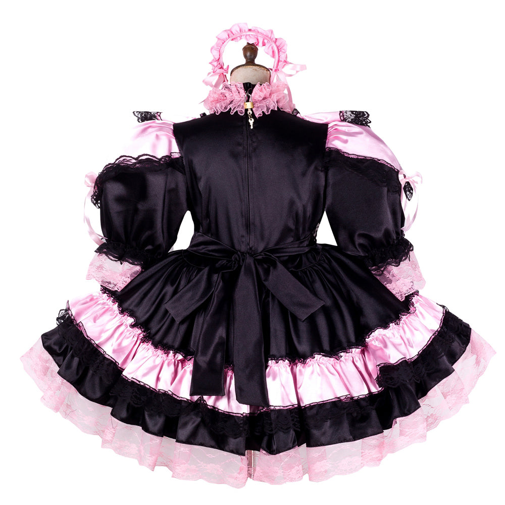 black satin dress G2134