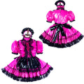 hot pink thin pvc dress G2135