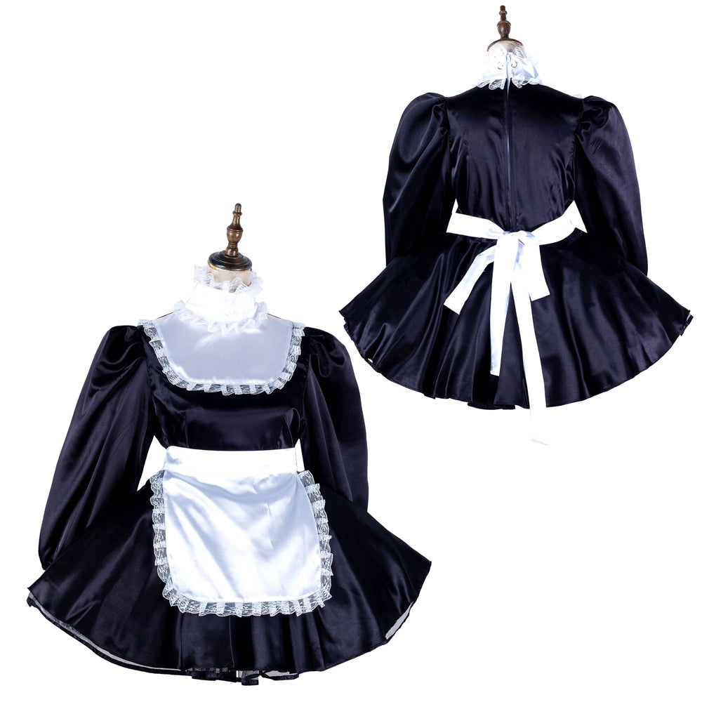 black satin dress G2136