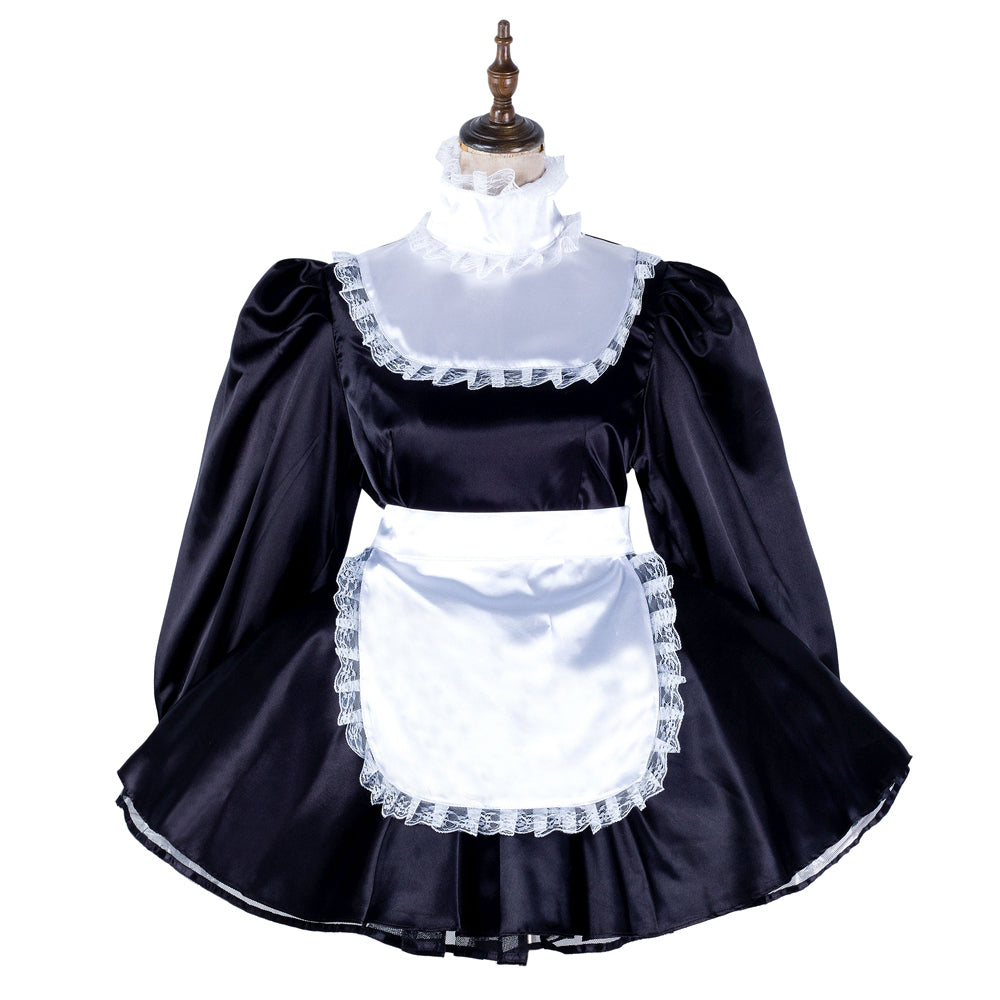 black satin dress G2136