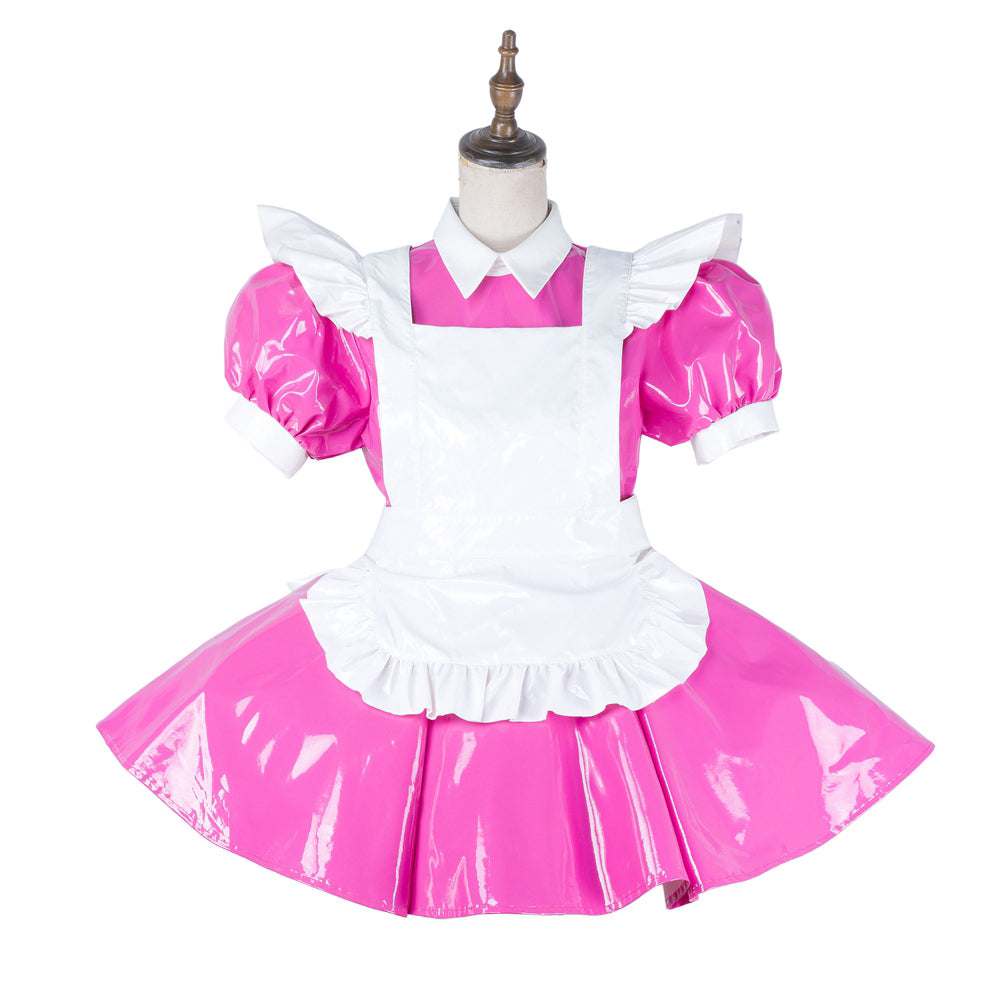 hot pink thin pvc dress G2138