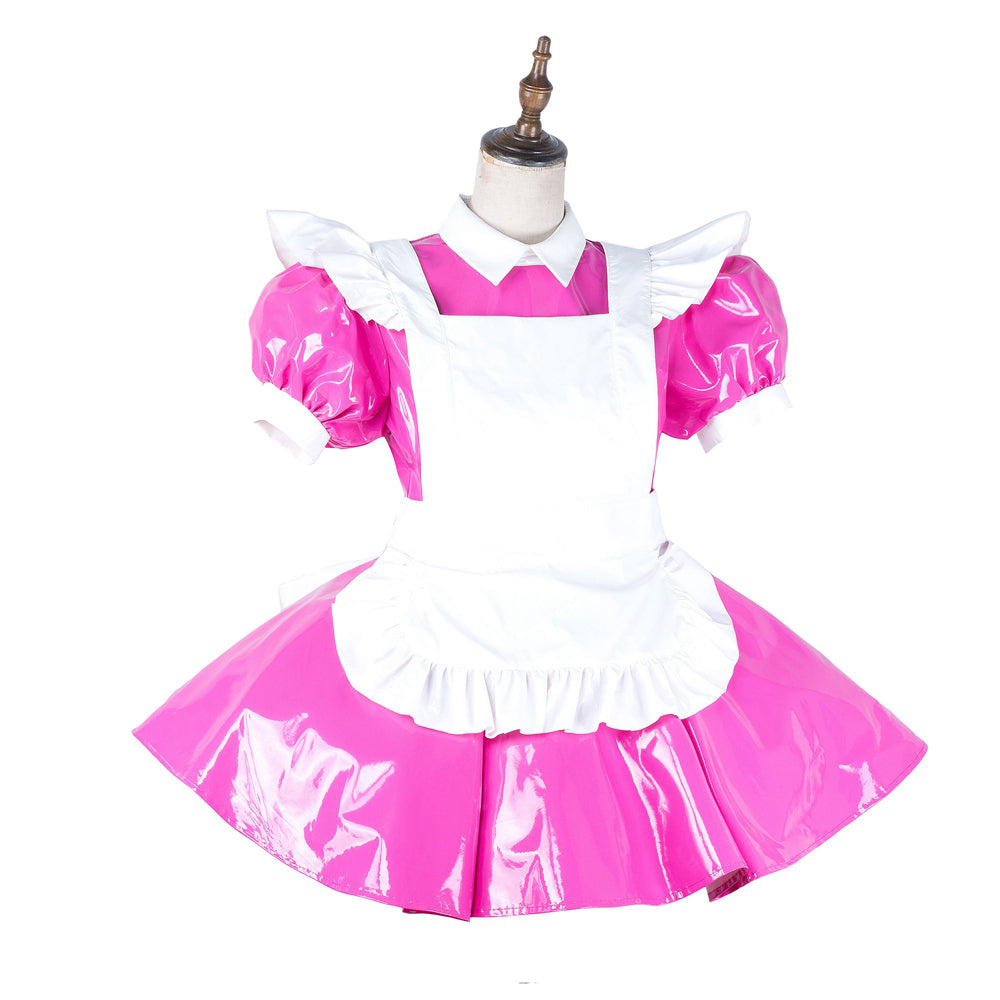 hot pink thin pvc dress G2138