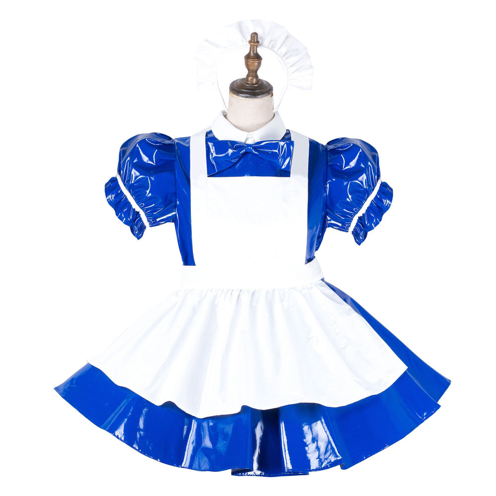 blue thin pvc dress G2140