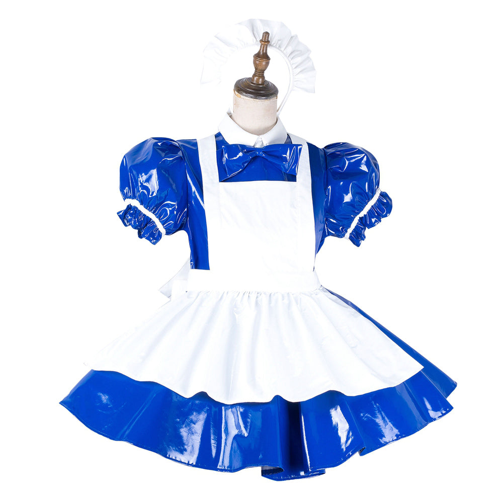 blue thin pvc dress G2140
